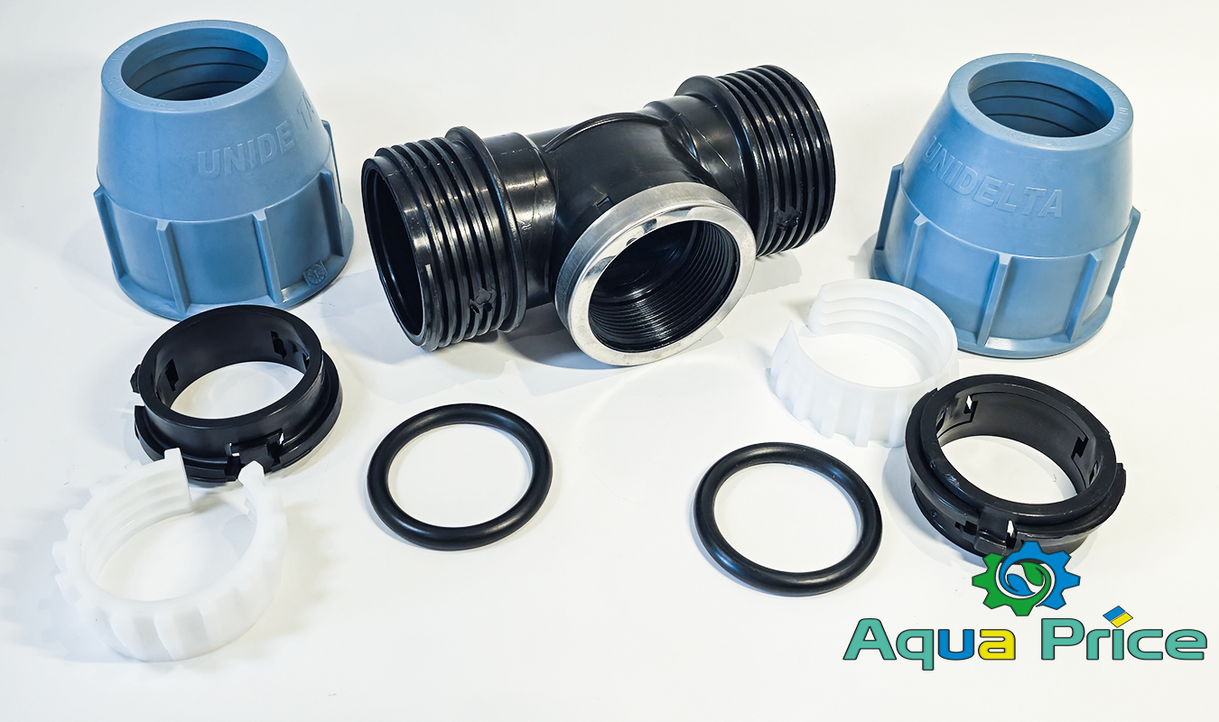 Детали Тройника 50 мм 2" ВР Unidelta компрессионного для труб ПЭ