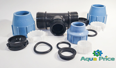 Детали компрессионного тройника 40-32-40 Unidelta