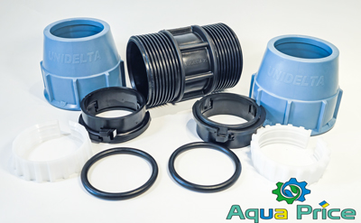 Элементы муфты 50 мм Unidelta для соединения ПНД труб