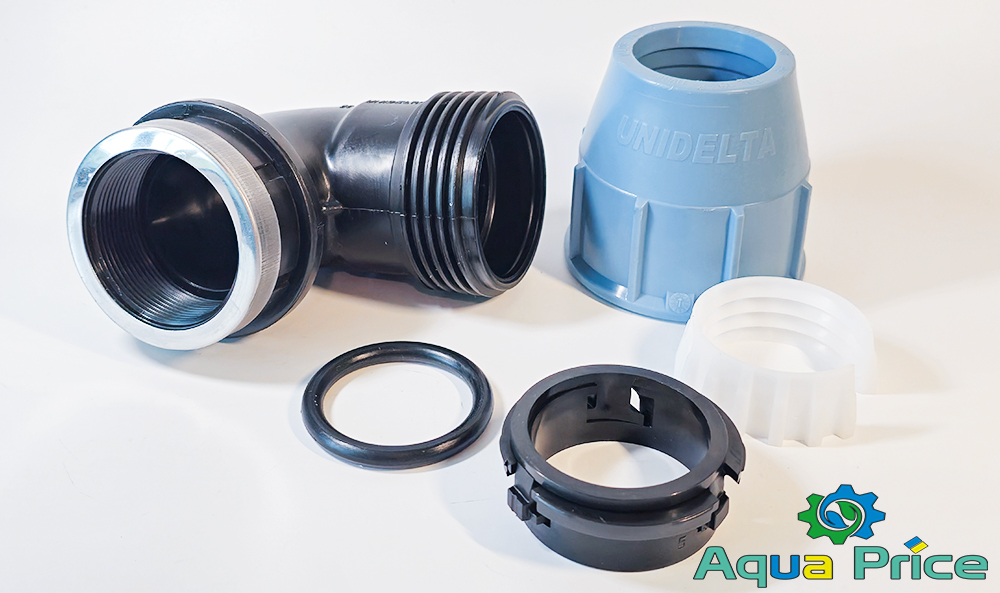 Элементы угла 50-2" ВР Unidelta для ПНД труб