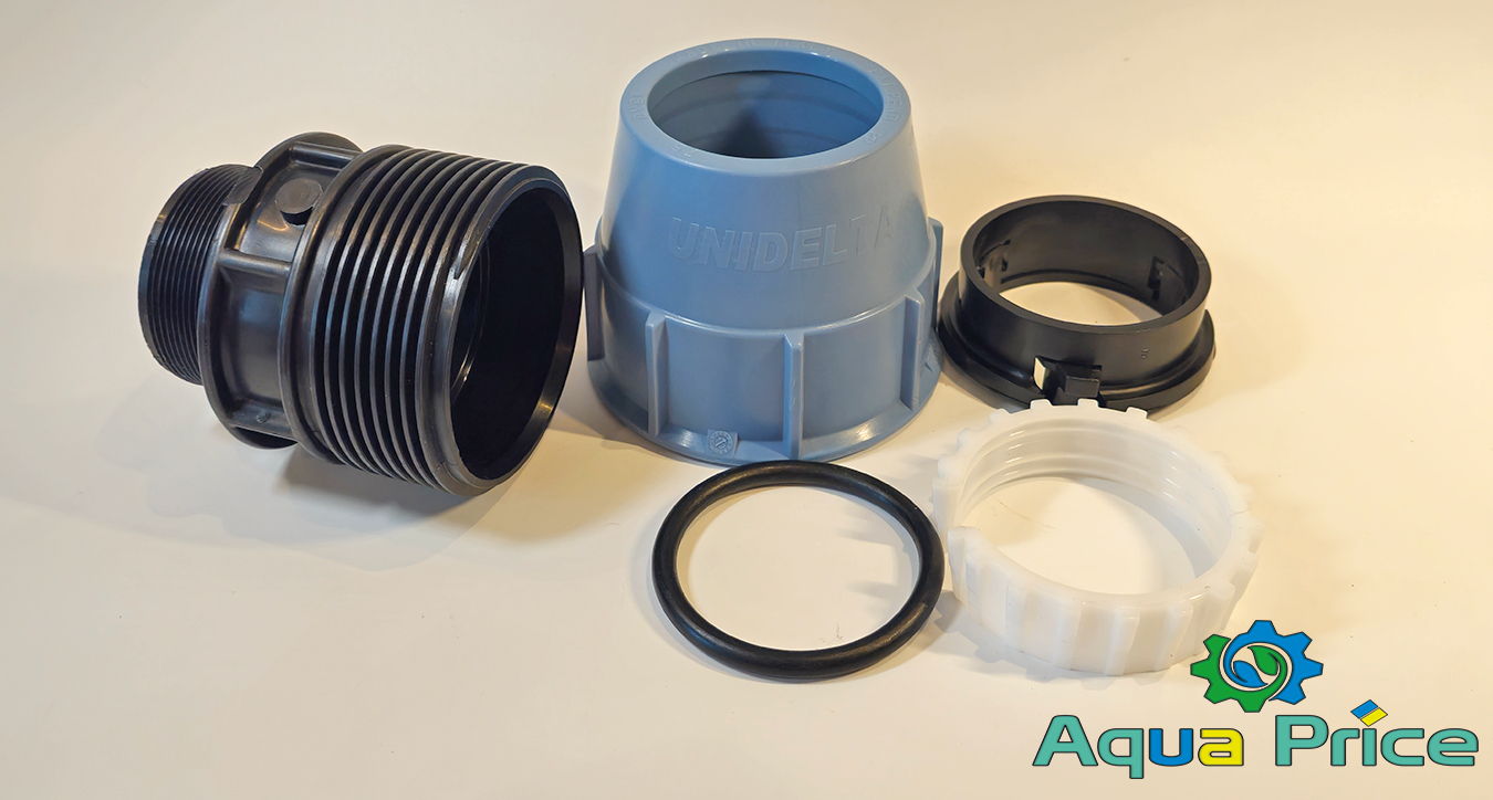 Компоненты Муфты 110 с наружной резьбой 4" НР Unidelta для пнд труб