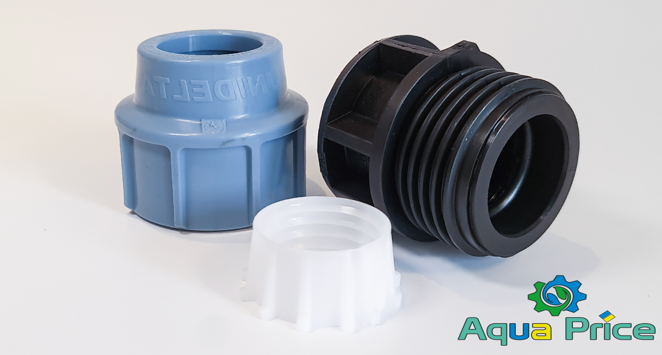 Елементи Муфти 32-3/4" ЗР Unidelta із зовнішнім різьбленням для ПНД труб