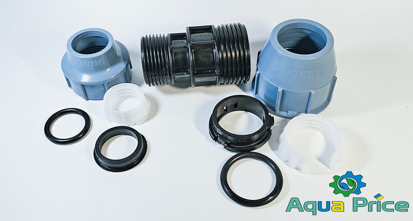 компоненты муфты редукционной 63-50 Unidelta для полиэтиленовых труб