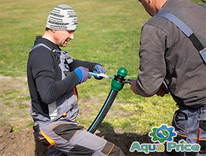 монтаж муфты редукционной 50-32 из комплекта на футбольное поле