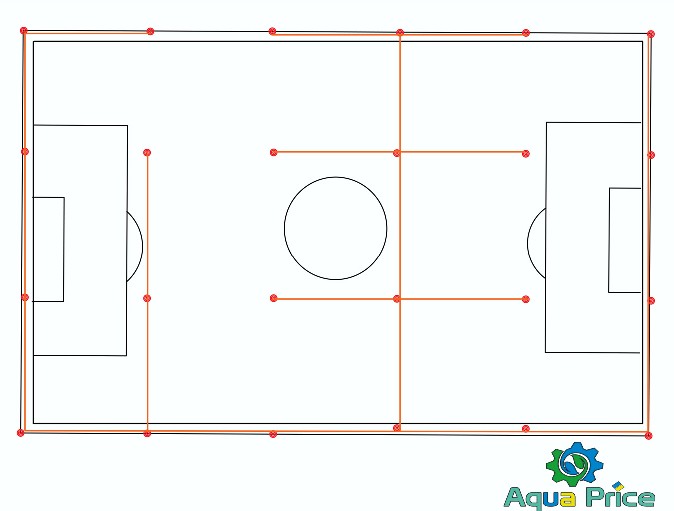схема выкапывания траншей на футбольном поле