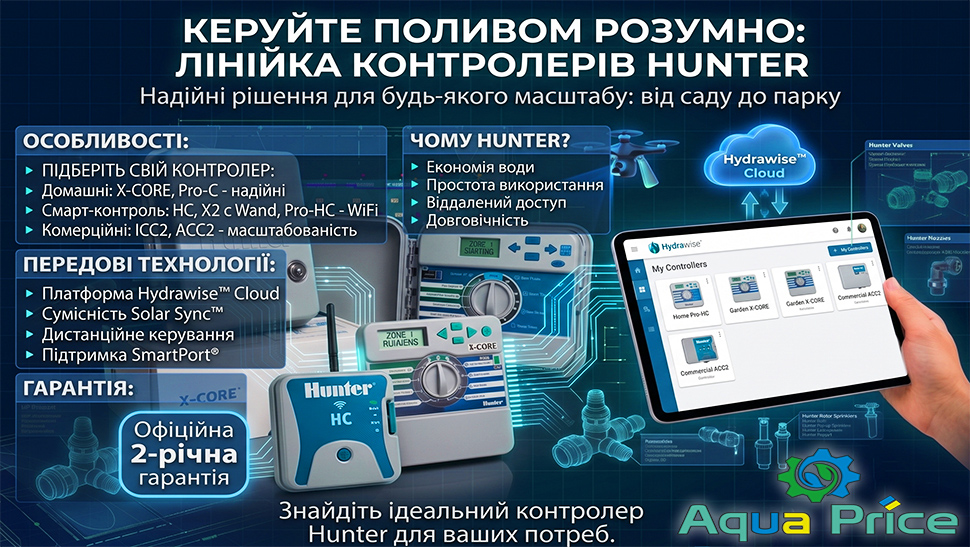 Контролери Hunter для керування поливом