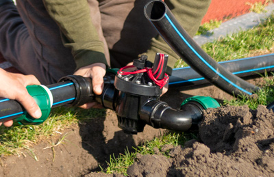 Установка клапана Hunter PGV-151-B на трубу