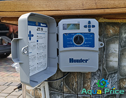 установка контроллера Hunter для капельного полива