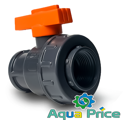 Кран шаровой Aqua 1" ВВ пластиковый 16 Bar